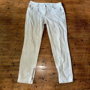 Chicos acid wash cream tan ankle zipper 0/4 jeans